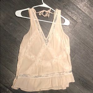 American eagle cream blouse